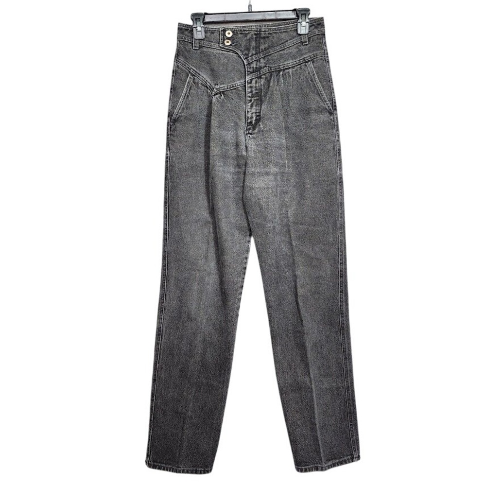 Vintage‎ Wrangler Black Acid Wash High Waisted Pleated Mom Jeans Size 15